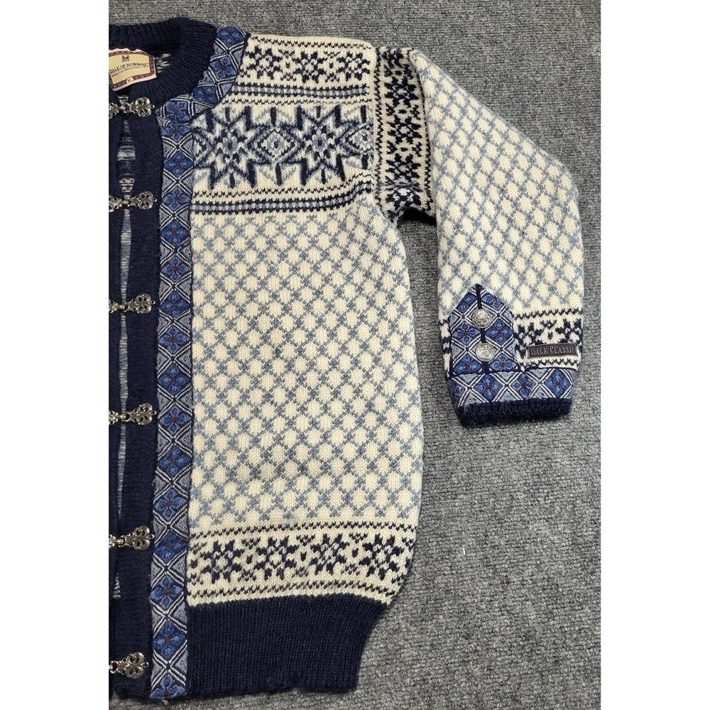 Vintage 90s Dale Of Norway Cardigan Knitted Wool Sweater Men's Size X-Large - Picture 2 of 13